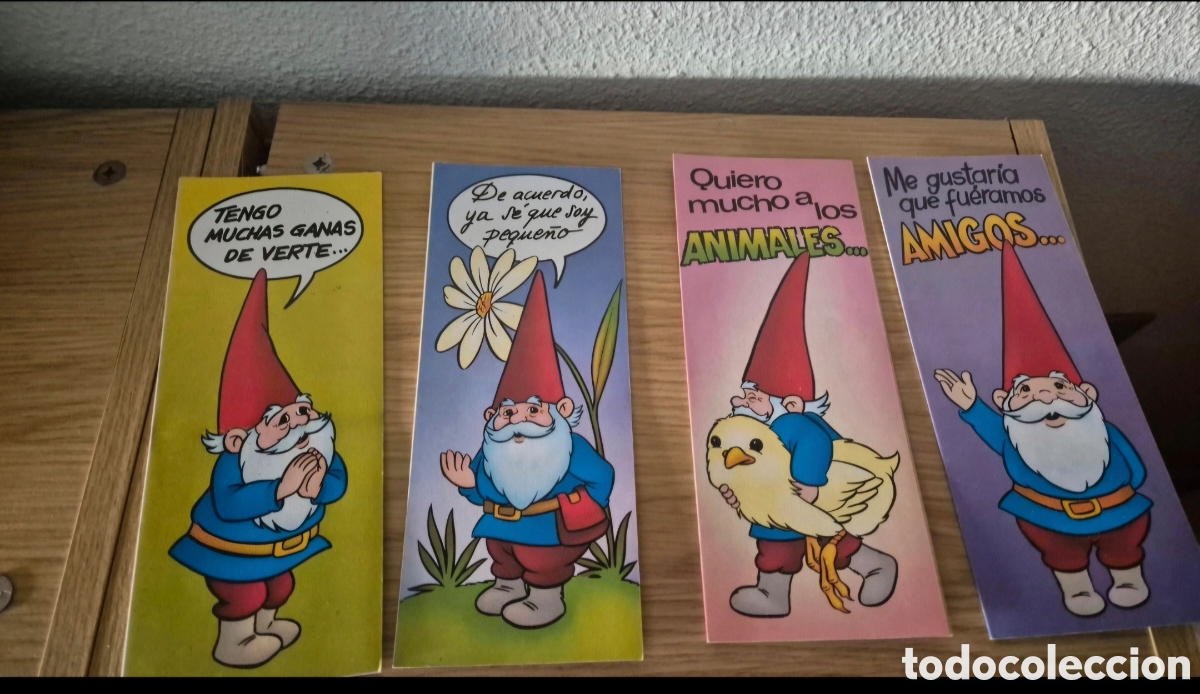 Otros art&iacute;culos de coleccionismo en papel: Lote de 4 tarjetas de felicitaci&oacute;n antiguas de David el gnomo. A&ntilde;os 80 original