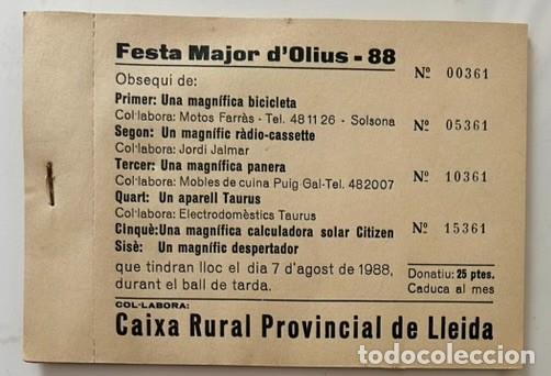 Sammelleidenschaft Andere Papierartikel: TALONARIO SORTEO - FESTA MAJOR D' OLIUS - SOLSON&Egrave;S - 1988 - 13 N&Uacute;MS.