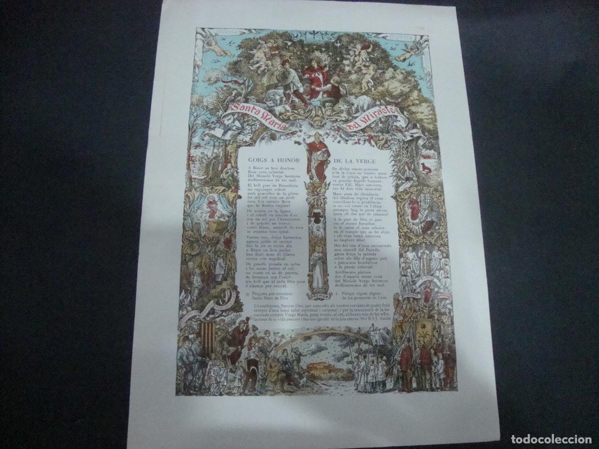 Otros art&iacute;culos de coleccionismo en papel: GOIGS A HONOR VERGE SANTA MARIA DEL MIRACLE