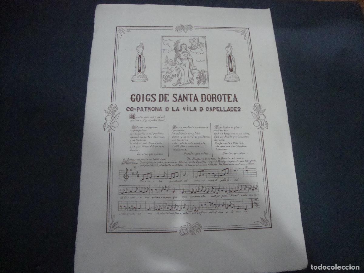 Otros art&iacute;culos de coleccionismo en papel: GOIGS DE SANTA DOROTEA CO PATRONA DE LA VILA DE CAPELLADES