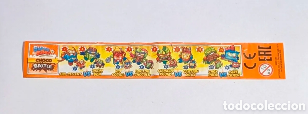 Otros art&iacute;culos de coleccionismo en papel: Rara tira Figuras Huevos sorpresa Super Zings. Choco Battle