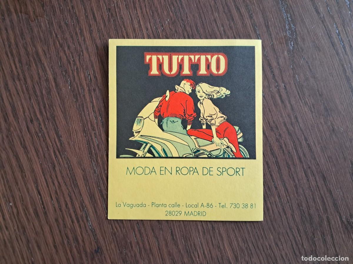 Otros art&iacute;culos de coleccionismo en papel: tarjeta de visita de publicidad, Tutto, modo en ropa de sport, Madrid.