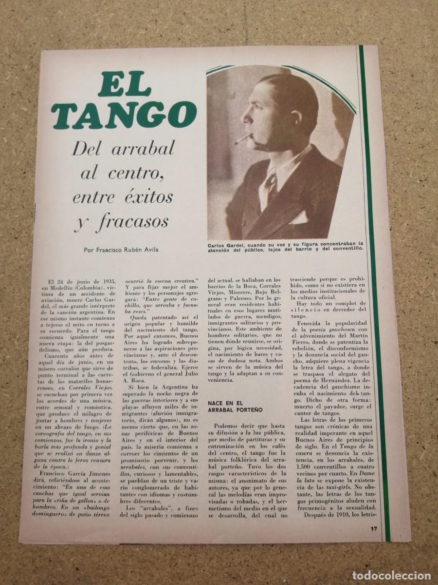Otros art&iacute;culos de coleccionismo en papel: REPORTAJE. EL TANGO.