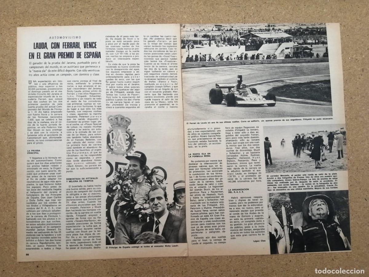Otros art&iacute;culos de coleccionismo en papel: REPORTAJE. NIKKI LAUDA CON FERRARI, VENCE EN EL GRAN PREMIO DE ESPA&Ntilde;A