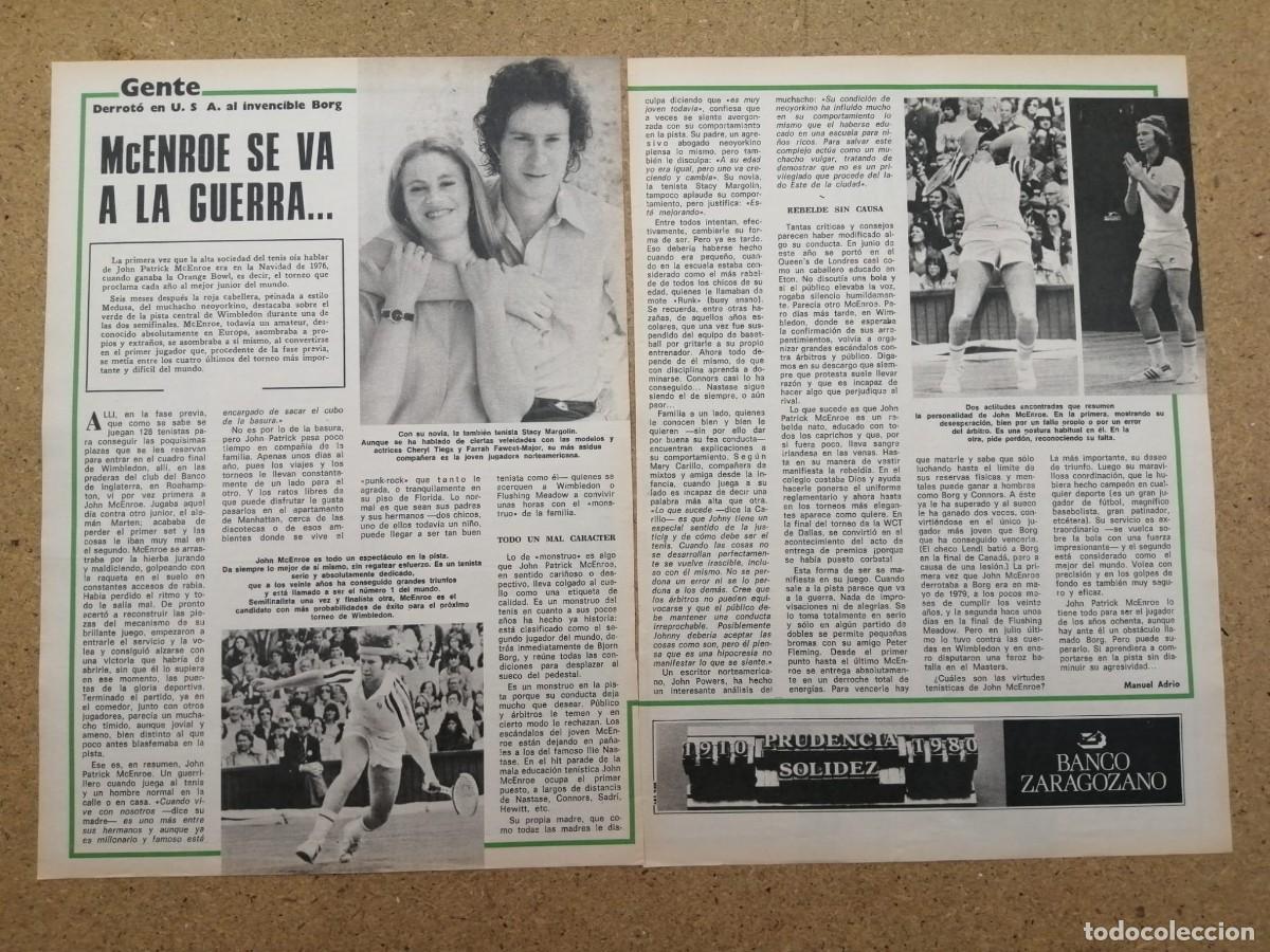 Otros art&iacute;culos de coleccionismo en papel: REPORTAJE. McENROE DERROTO AL INVENCIBLE BORG