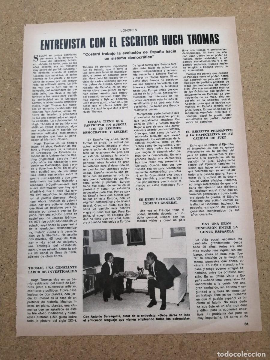 Otros art&iacute;culos de coleccionismo en papel: REPORTAJE. ENTREVISTA CON EL ESCRITOR HUGH THOMAS