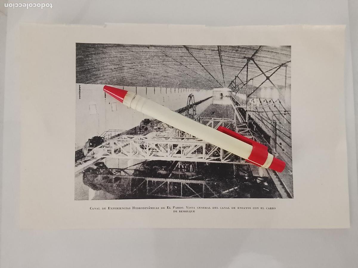 Otros art&iacute;culos de coleccionismo en papel: 21X 13 IMAGEN BARCO CANAL DE EXPERIENCIAS HIDRODINAMICAS EN EL PARDO CARRO DE REMOLQUE