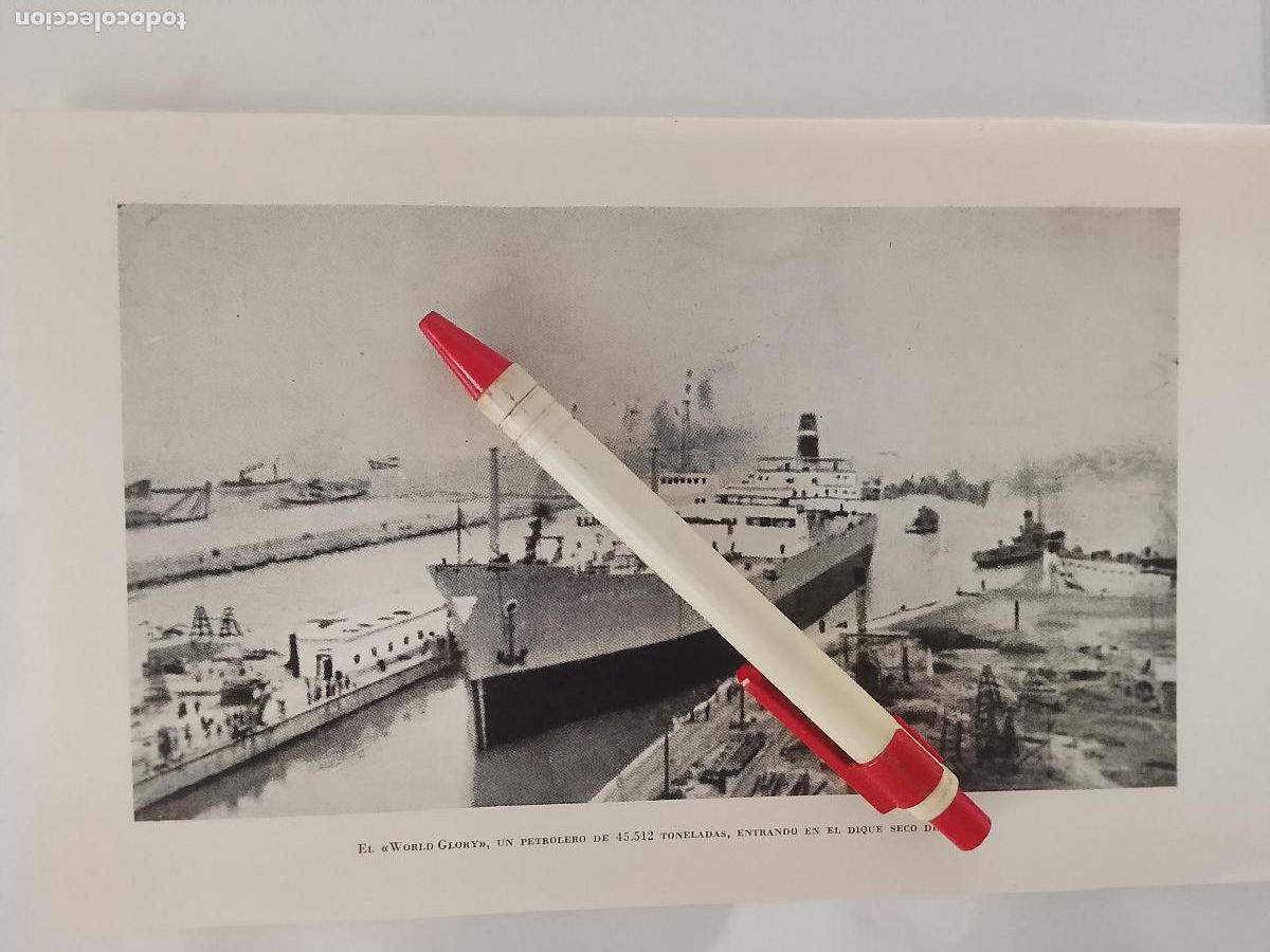 Otros art&iacute;culos de coleccionismo en papel: 21X 13 IMAGEN BARCO WORLD GLORYS PETROLERO DIQUE SECO CADIZ