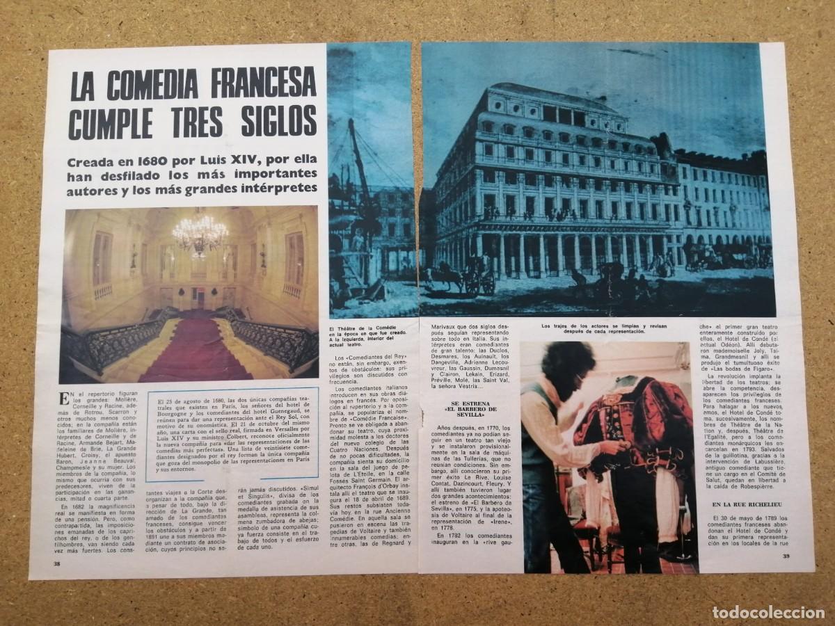 Otros art&iacute;culos de coleccionismo en papel: REPORTAJE. LA COMEDIA FRANCESA CUMPLE TRES SIGLOS