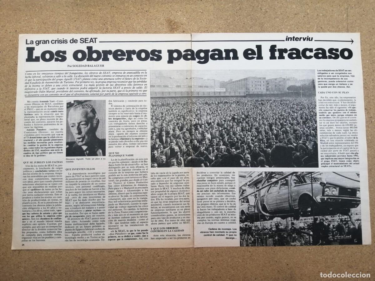 Otros art&iacute;culos de coleccionismo en papel: REPORTAJE. SEAT, LOS OBREROS PAGAN EL FRACASO