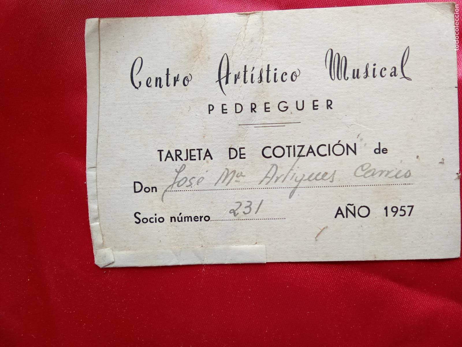 Otros art&iacute;culos de coleccionismo en papel: Centro artistico musical Pedreguer 1957 Papel.42