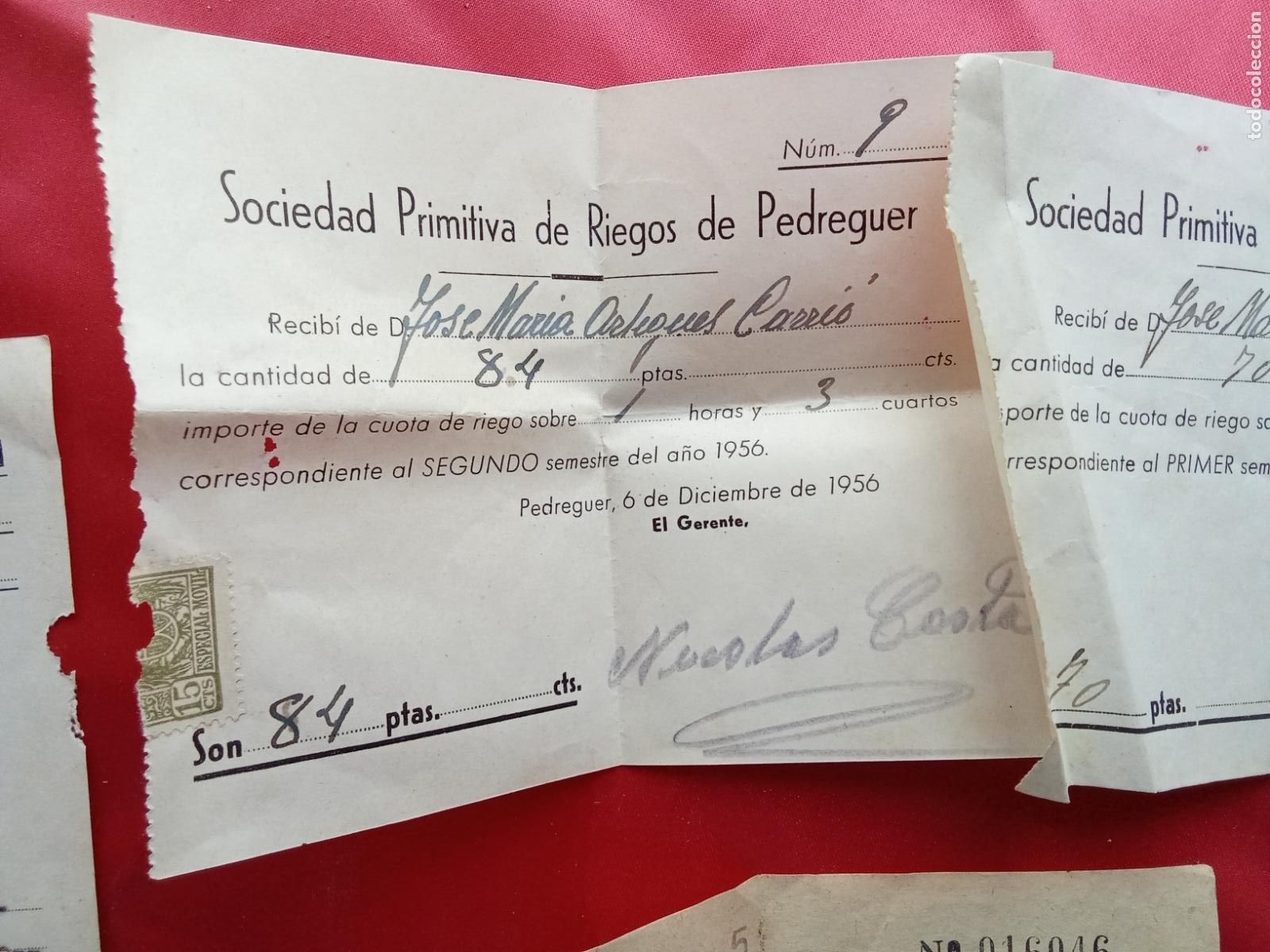 Otros art&iacute;culos de coleccionismo en papel: Sociedad primitiva de Riesgos Pedreguer N&ordm;9 1956 Papel.42