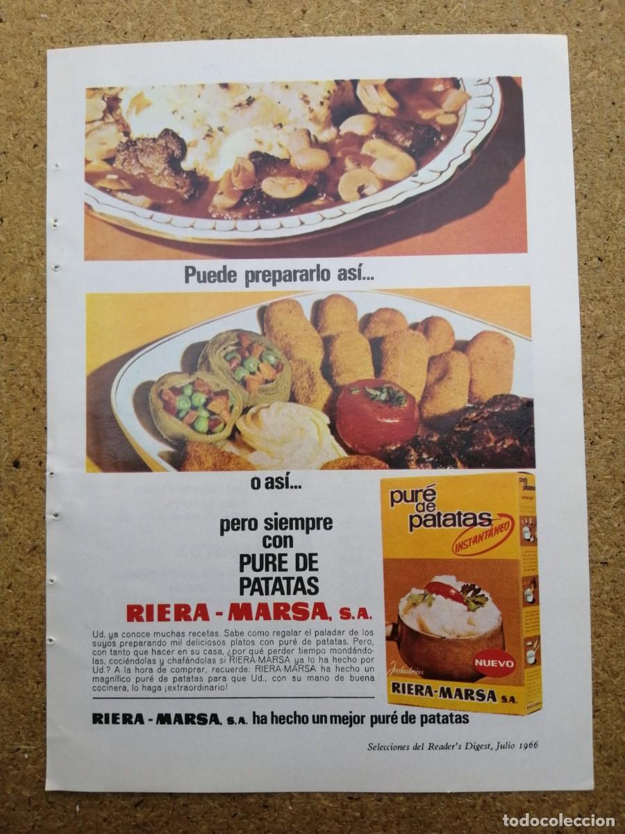Otros art&iacute;culos de coleccionismo en papel: ANUNCIO. PURE DE PATATAS RIERA MARSA