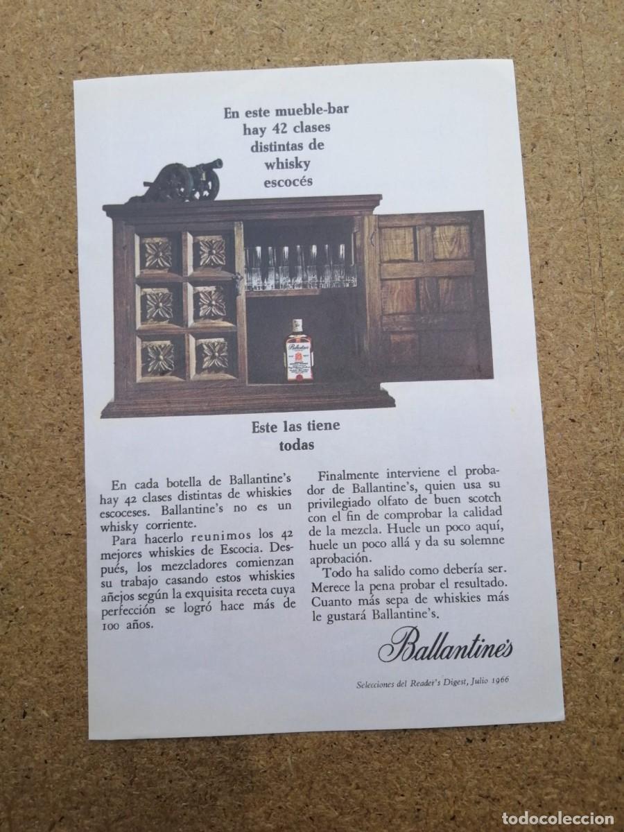 Otros art&iacute;culos de coleccionismo en papel: ANUNCIO. WHISKY BALLANTINE' S