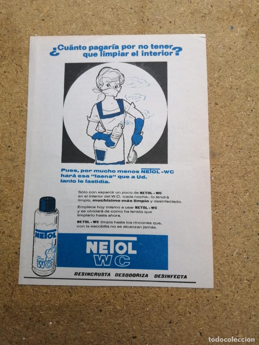 Otros art&iacute;culos de coleccionismo en papel: ANUNCIO. NETOL WC...