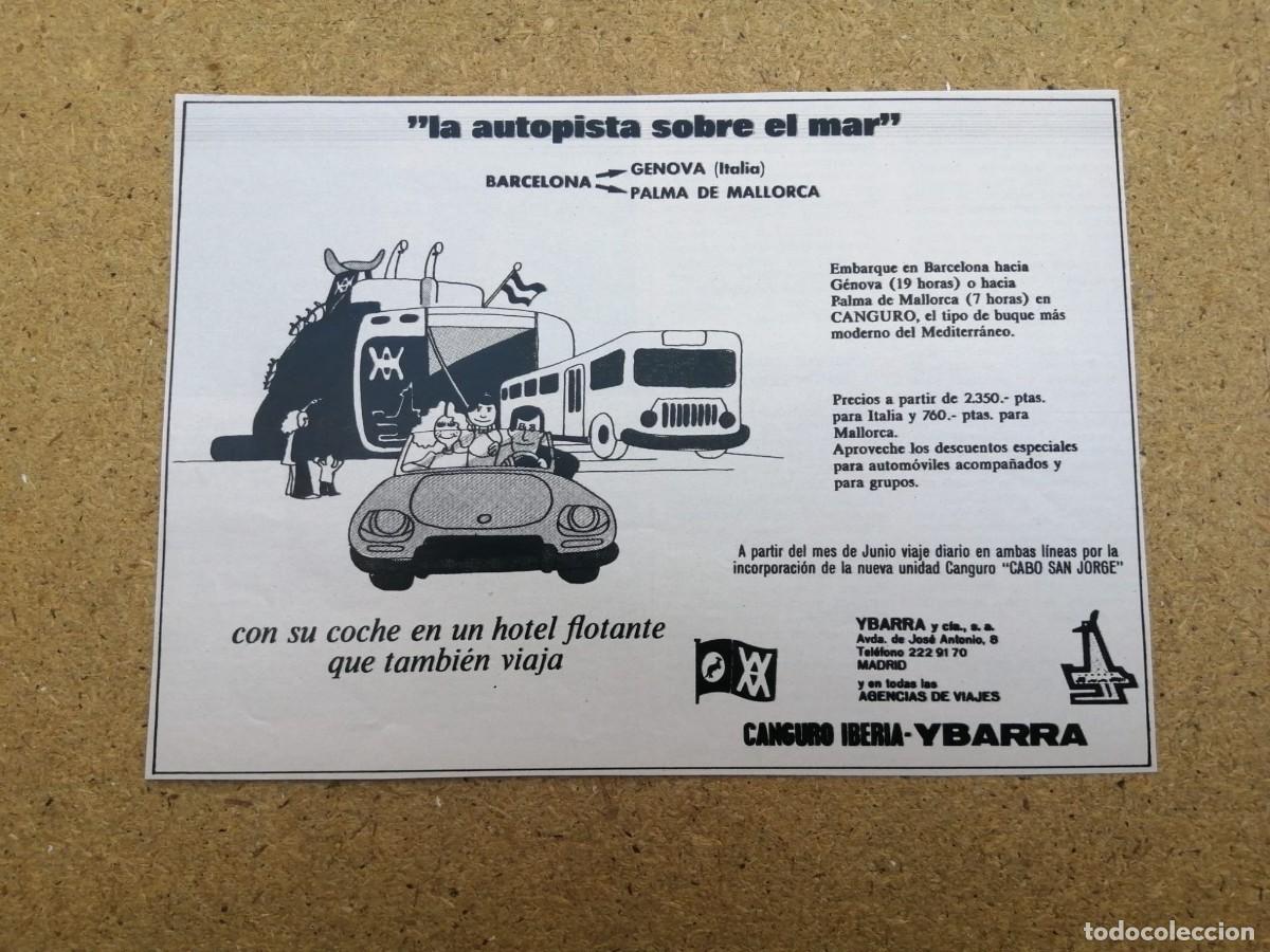 Otros art&iacute;culos de coleccionismo en papel: ANUNCIO. CANGURO FERRY IBERIA - YBARRA