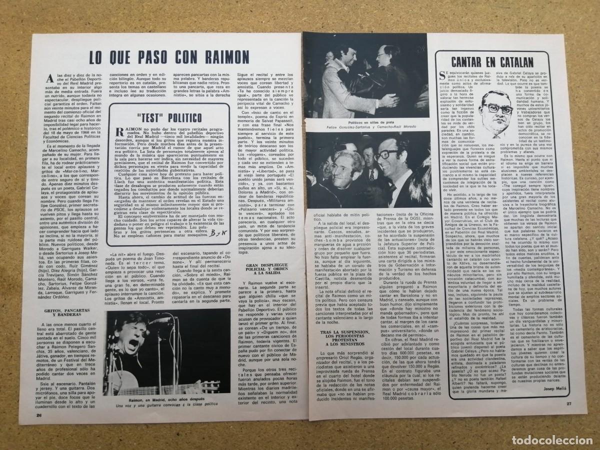 Collectionnisme Papier divers: REPORTAJE. LO QUE PASO CON RAIMON