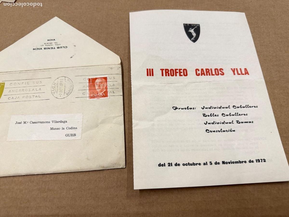 Otros art&iacute;culos de coleccionismo en papel: Programa inscripcion III trofeo Carlos Ylla. 1972. Vich. Barcelona. D&iacute;ptico