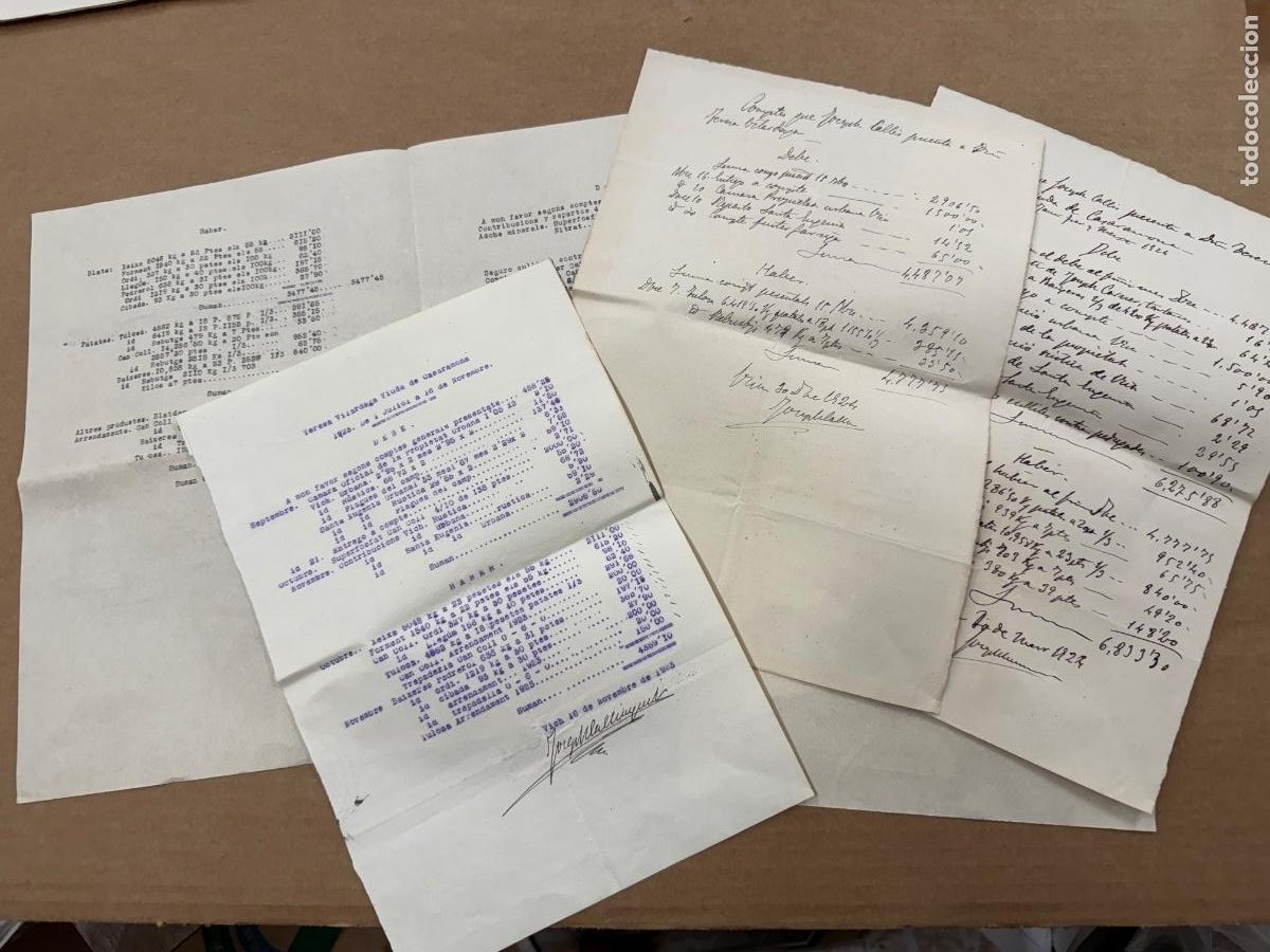 Otros art&iacute;culos de coleccionismo en papel: Lote documentos varios Gurb. Vich. Barcelona a&ntilde;os 1920