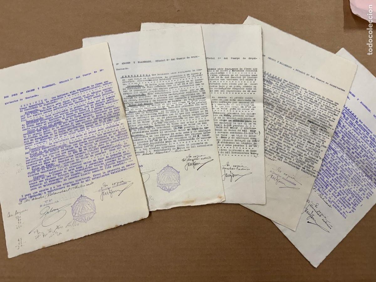 Otros art&iacute;culos de coleccionismo en papel: Lote documentos varios Gurb. Vich. Barcelona a&ntilde;os 1920