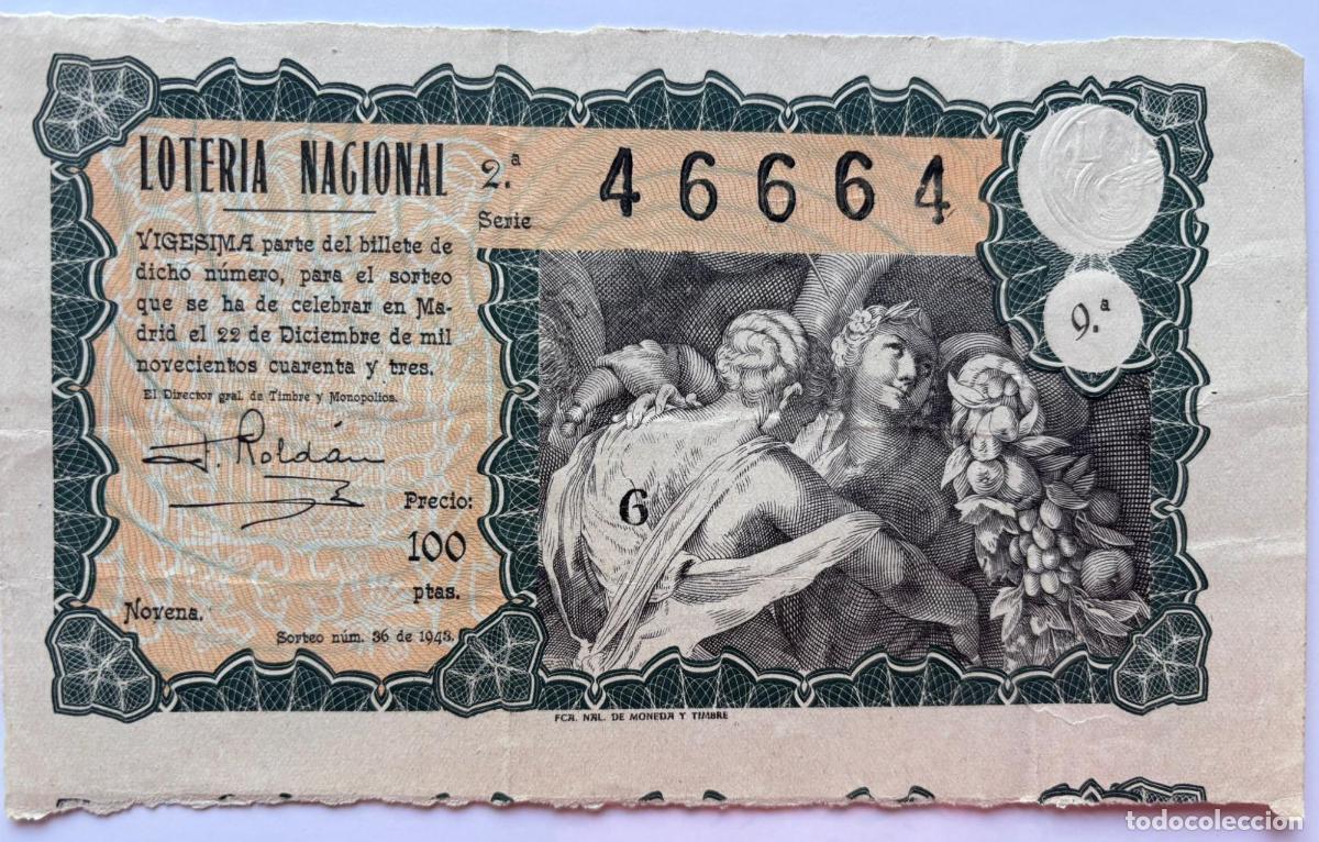 Collectionnisme Papier divers: Billete de loter&iacute;a (N&ordm;46664) -