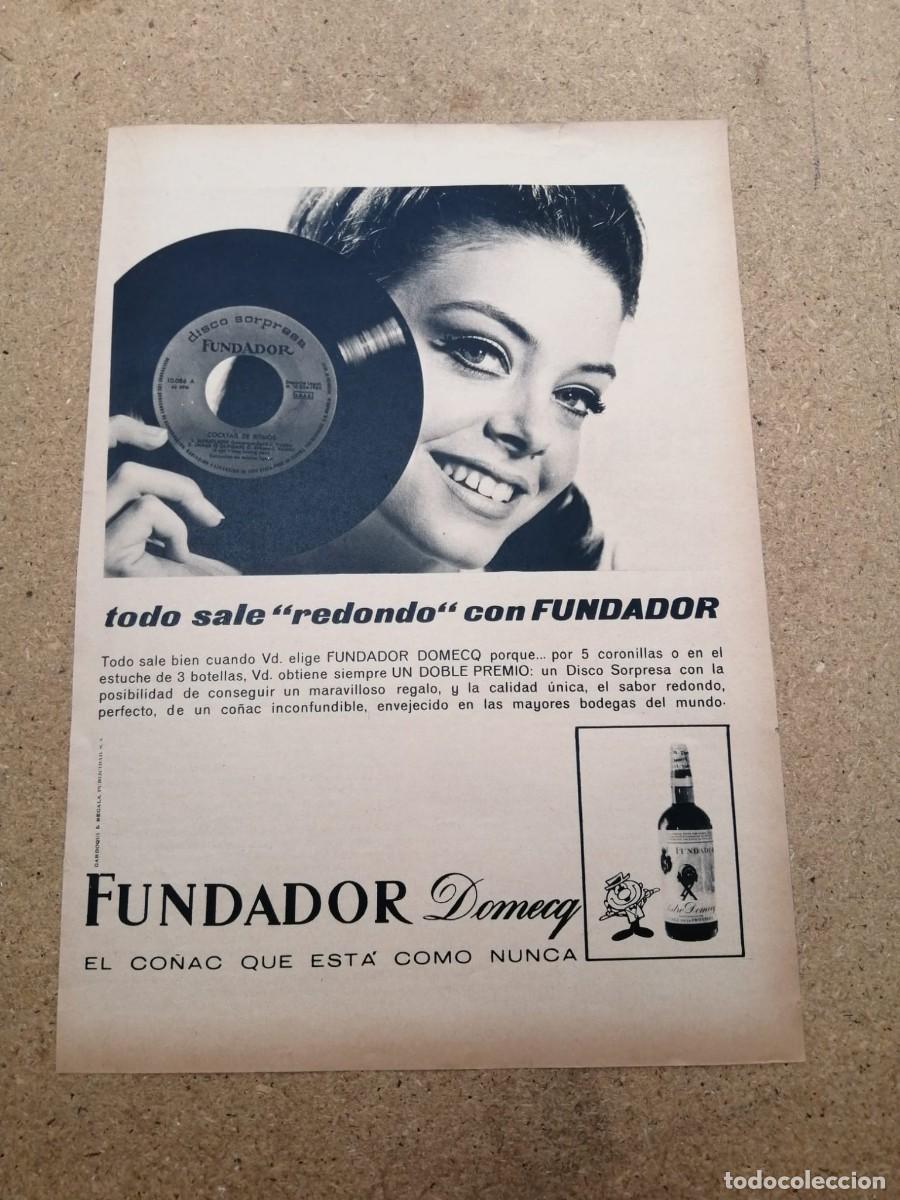 Otros art&iacute;culos de coleccionismo en papel: ANUNCIO. BRANDY FUNDADOR, DISCOS