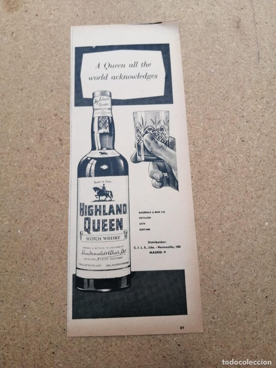 Otros art&iacute;culos de coleccionismo en papel: ANUNCIO. WHISKY HIGHLAND QUEEN