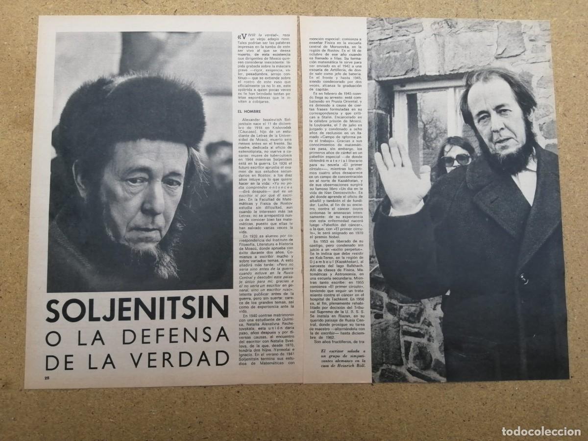 Otros art&iacute;culos de coleccionismo en papel: REPORTAJE. ALEXANDER SOLJENITSIN