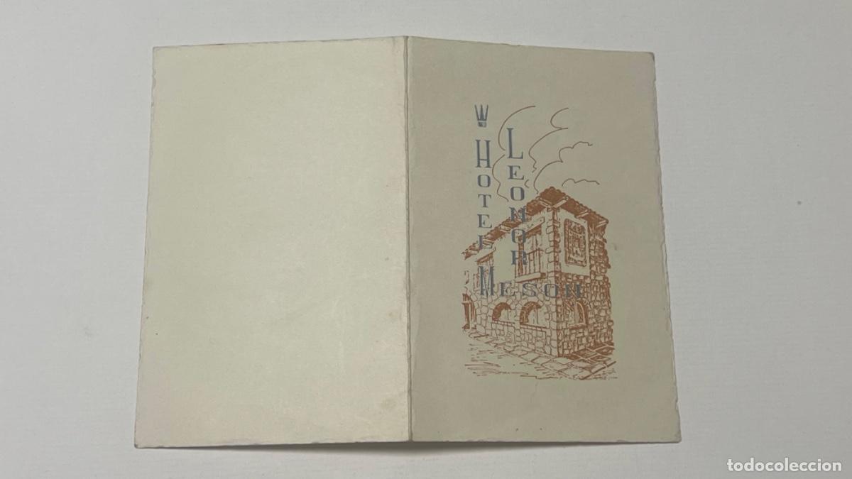 Otros art&iacute;culos de coleccionismo en papel: Tarjeta men&uacute; enlace boda restaurante HOTEL MESON LEONOR 1979