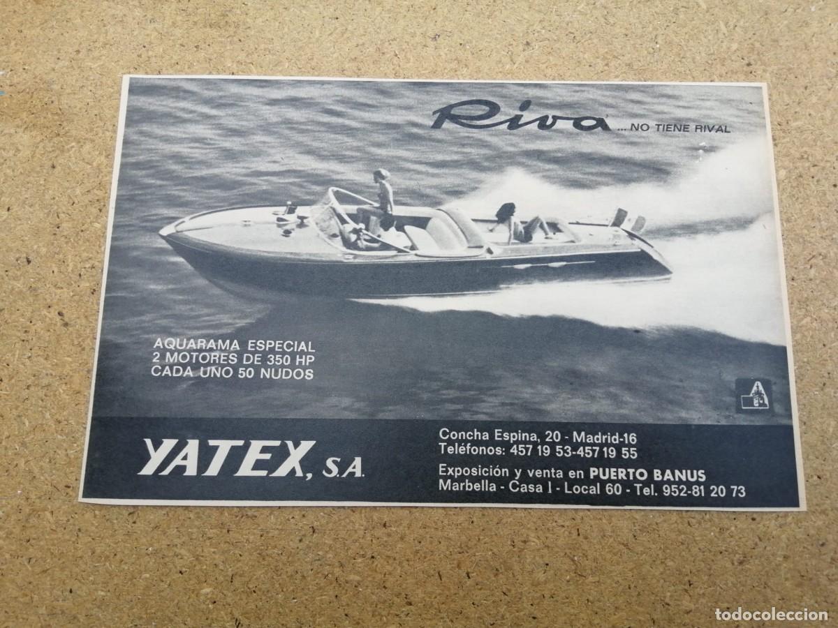 Otros art&iacute;culos de coleccionismo en papel: ANUNCIO. YATEX S. A. ACQUARAMA ESPECIAL 2 MOTORES DE 350 HP CADA UNO 50 NUDOS