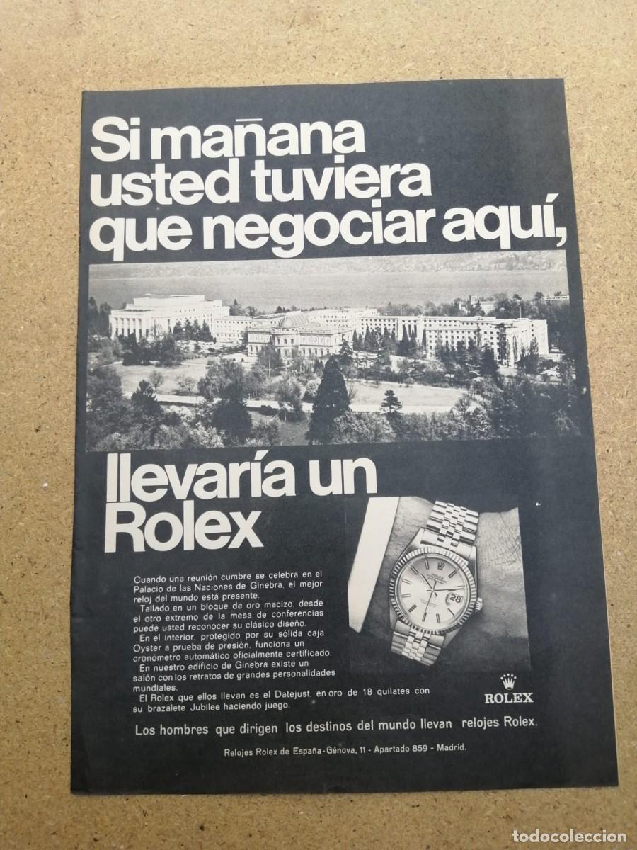 Otros art&iacute;culos de coleccionismo en papel: ANUNCIO. ROLEX......