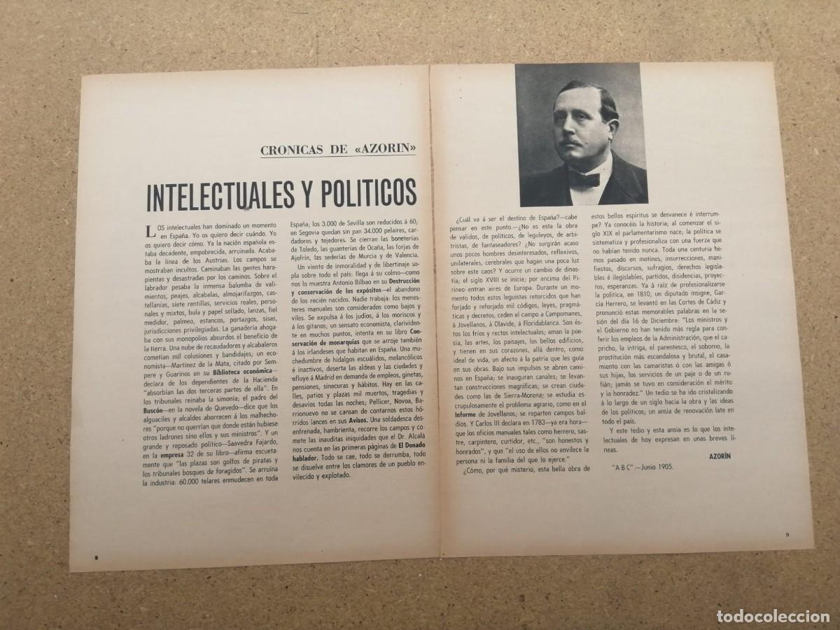 Otros art&iacute;culos de coleccionismo en papel: ARTICULO AZORIN. INTELECTUALES Y POLITICOS