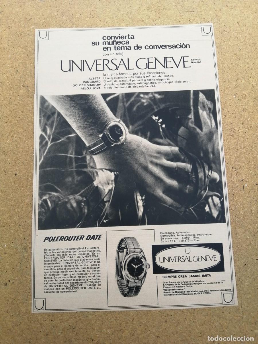 Otros art&iacute;culos de coleccionismo en papel: ANUNCIO. UNIVERSAL GENEVE