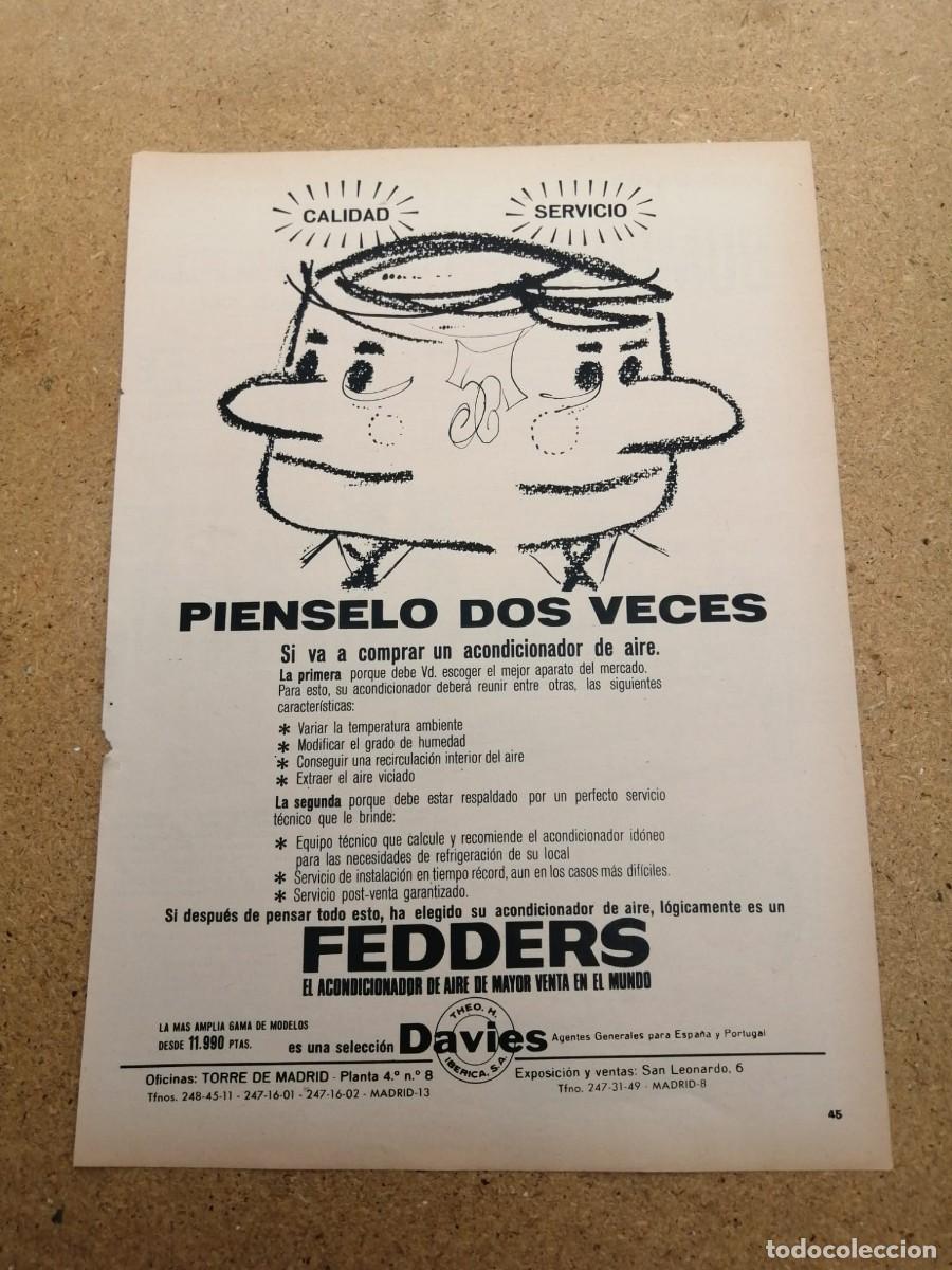 Otros art&iacute;culos de coleccionismo en papel: ANUNCIO. AIRE ACONDICIONADO FEDDERS