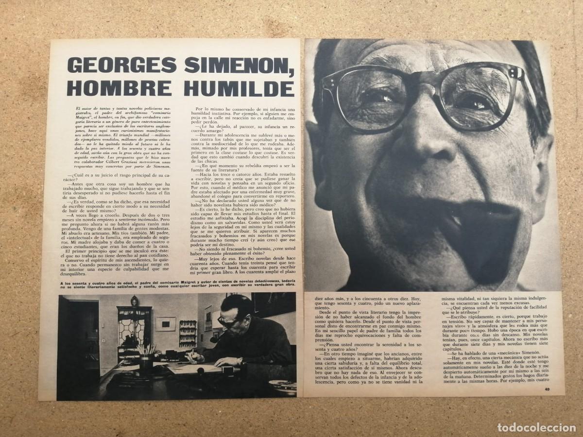 Otros art&iacute;culos de coleccionismo en papel: REPORTAJE. GEORGES SIMENON