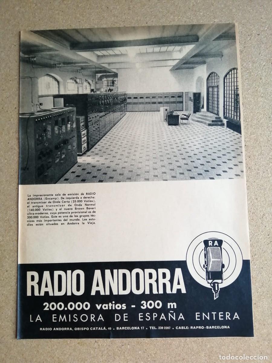 Otros art&iacute;culos de coleccionismo en papel: ANUNCIO. RADIO ANDORRA