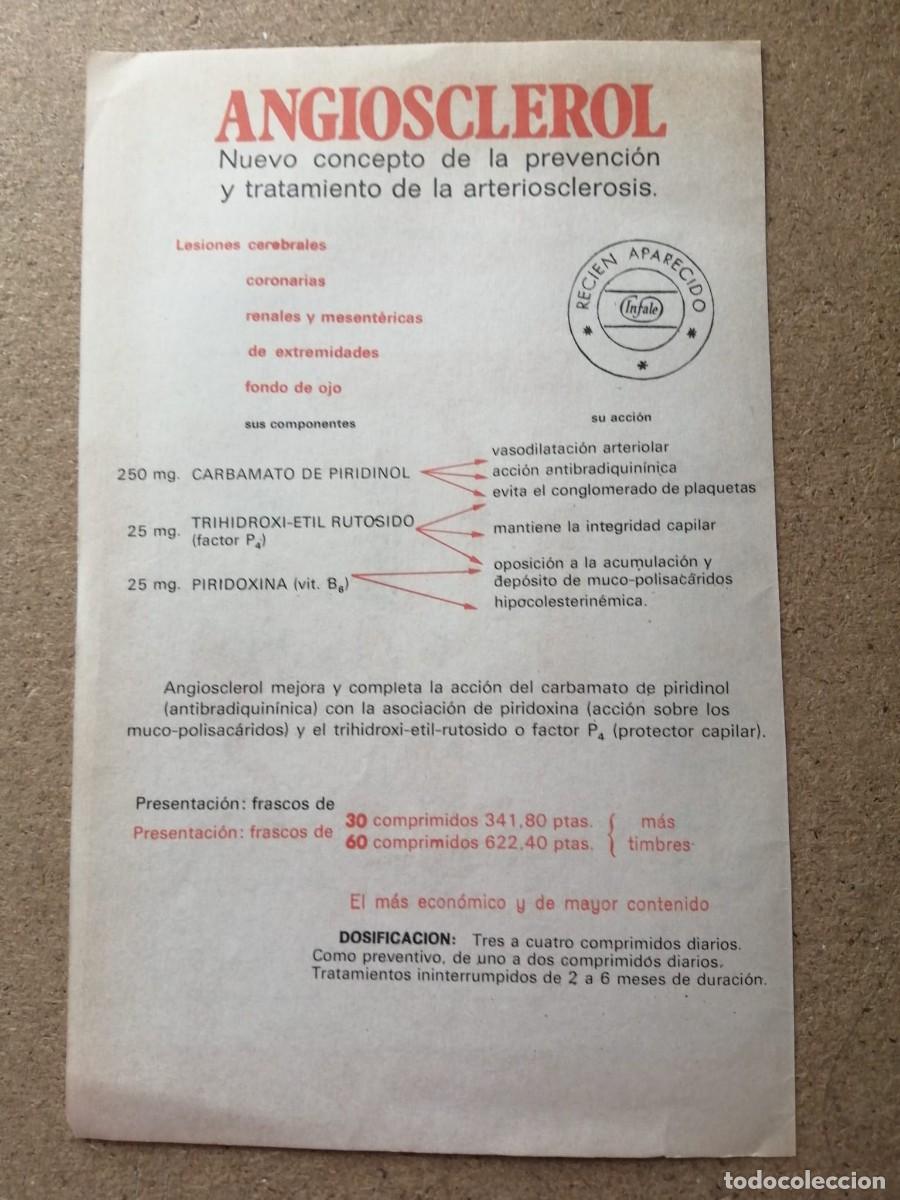 Otros art&iacute;culos de coleccionismo en papel: ANUNCIO. ANGIOESCLEROL
