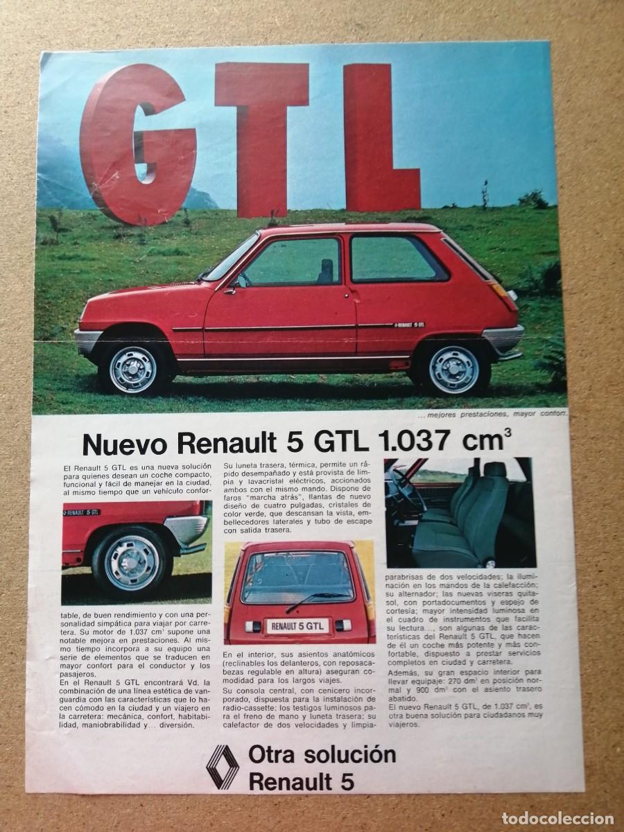 Otros art&iacute;culos de coleccionismo en papel: ANUNCIO. RENAULT GTL