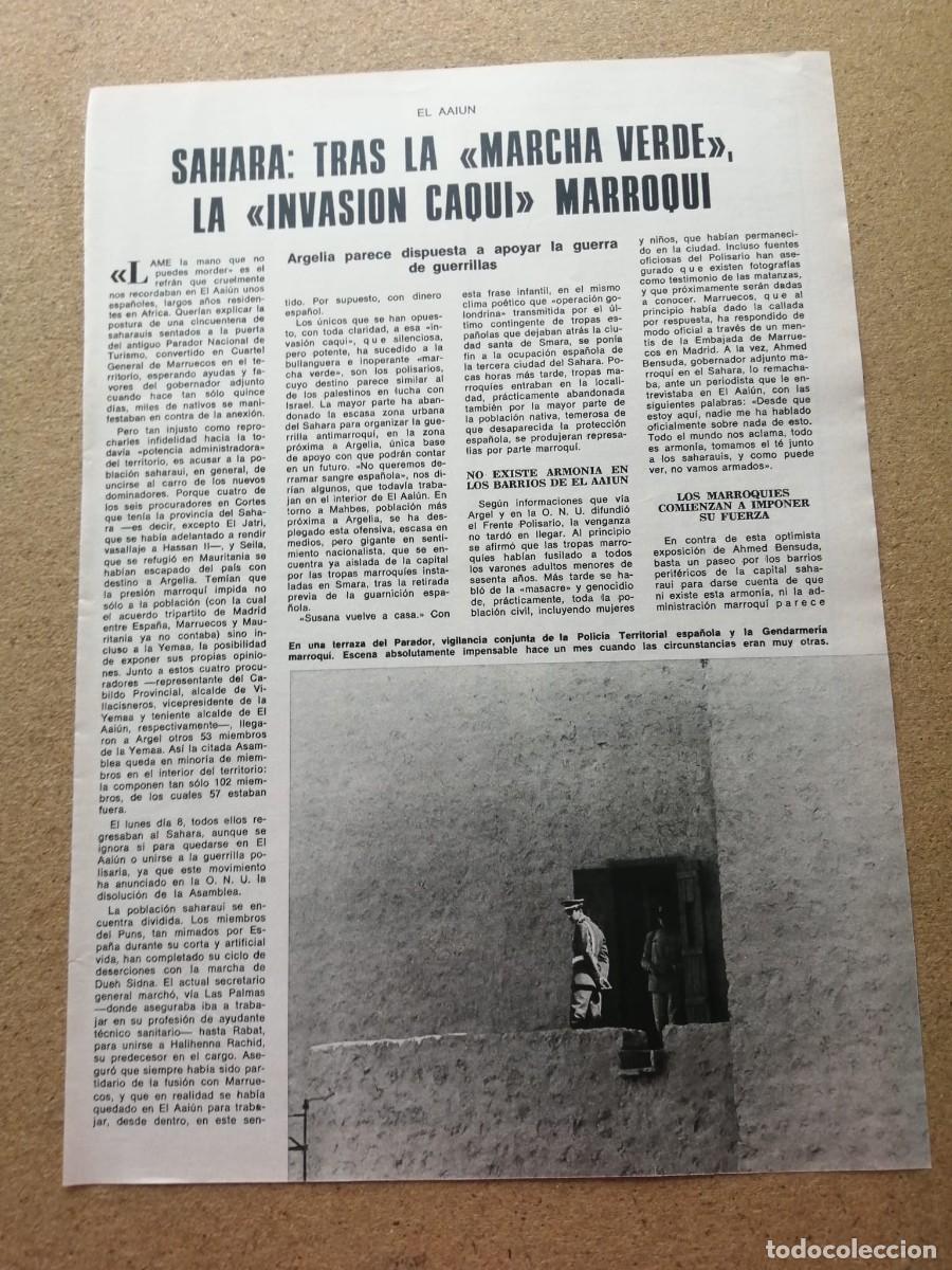 Otros art&iacute;culos de coleccionismo en papel: REPORTAJE. SAHARA, TRAS LA MARCHA VERDE, LA INVASION CAOUI MARROQUI