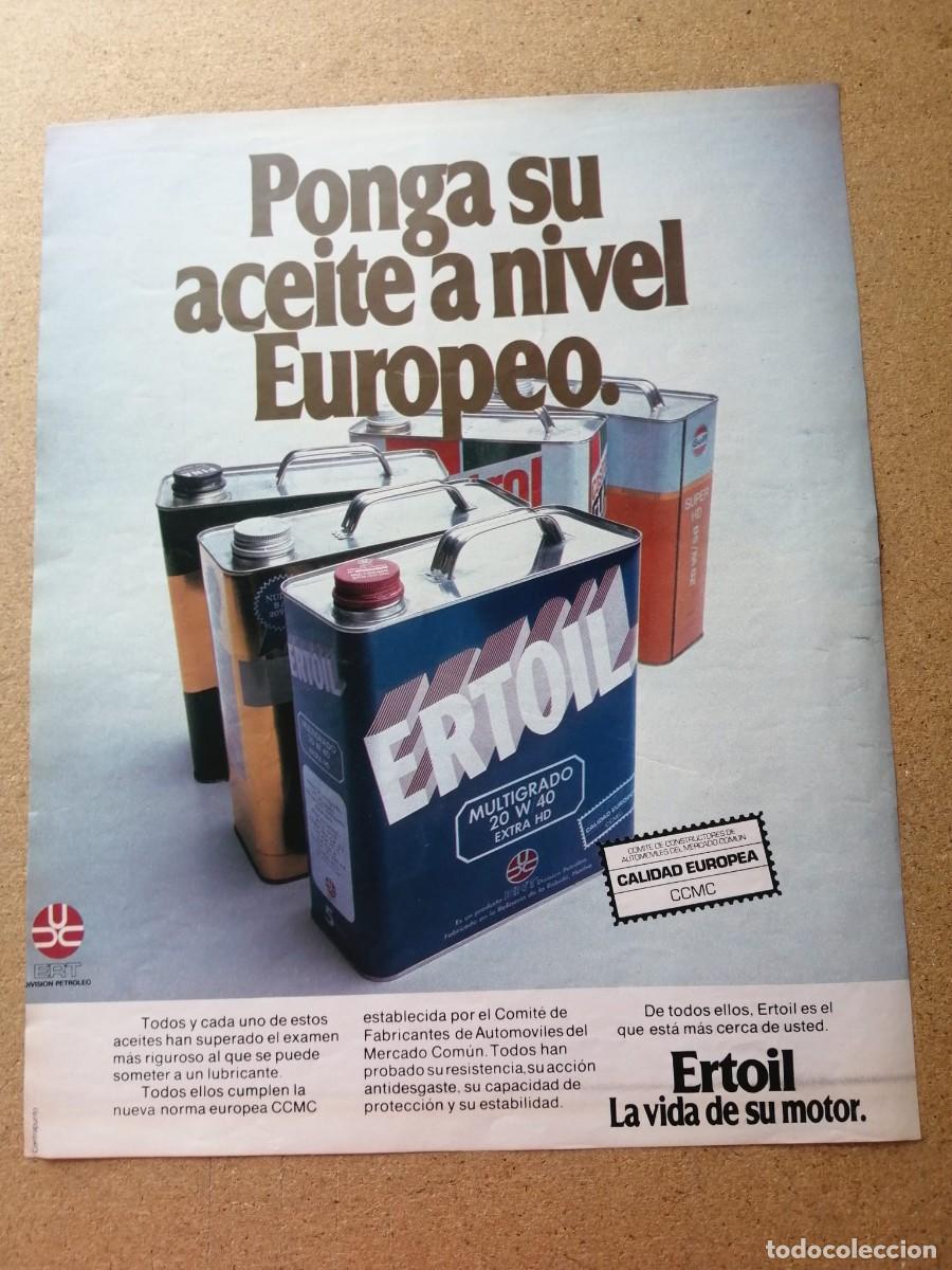 Otros art&iacute;culos de coleccionismo en papel: ANUNCIO. ACEITES Y LUBRICANTES ERTOIL