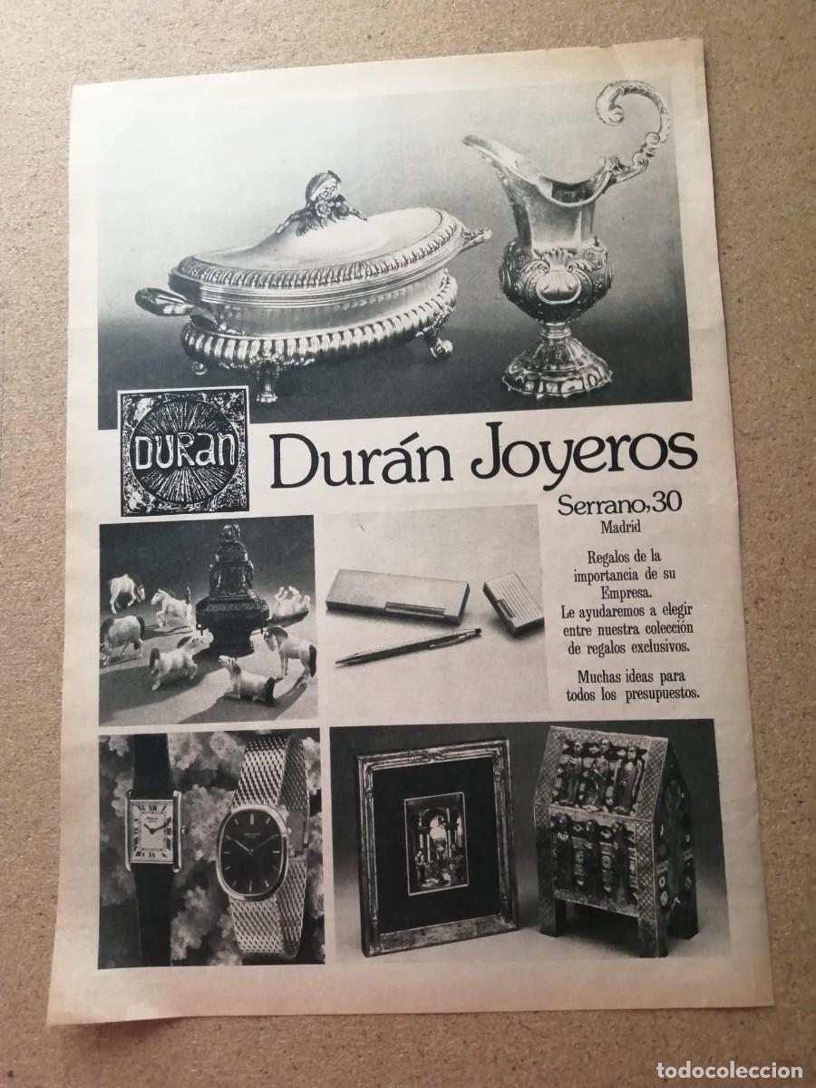 Otros art&iacute;culos de coleccionismo en papel: ANUNCIO. DURAN JOYEROS, MADRID