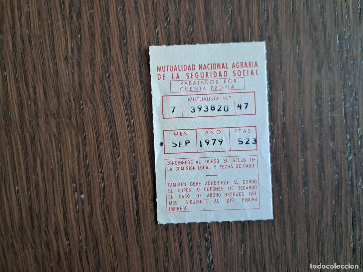 Otros art&iacute;culos de coleccionismo en papel: CUP&Oacute;N, PAGO MUTUALIDAD NACIONAL AGRARIA DE LA SEGURIDAD SOCIAL , A&Ntilde;O 1979