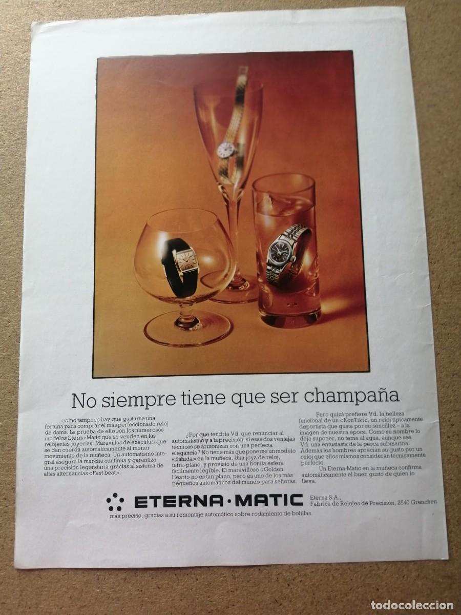 Otros art&iacute;culos de coleccionismo en papel: ANUNCIO. RELOJES ETERNA MATIC