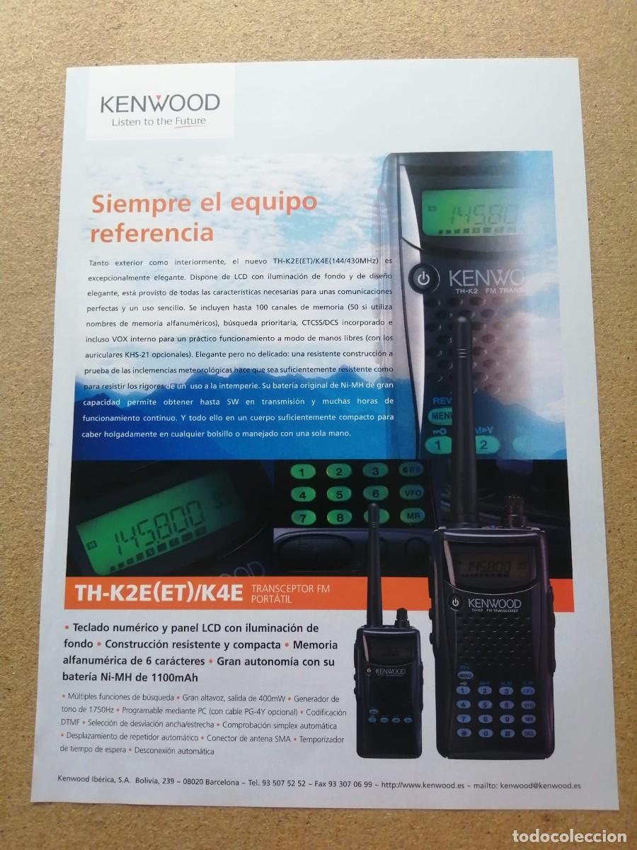 Otros art&iacute;culos de coleccionismo en papel: ANUNCIO. TRANSCEPTOR FM PORTATIL KENWOOD