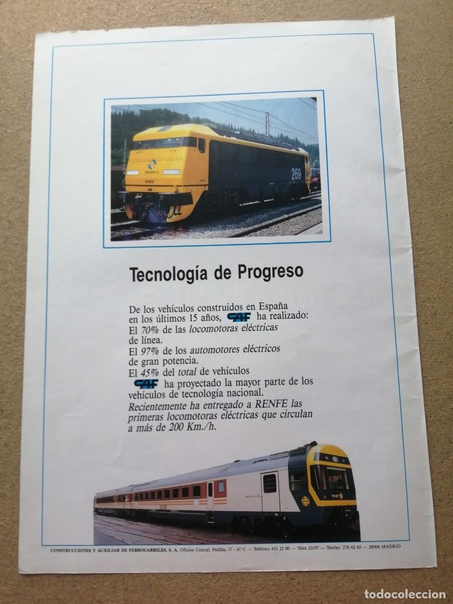 Otros art&iacute;culos de coleccionismo en papel: ANUNCIO. RENFE, TECNOLOGIA DE PROGRESO