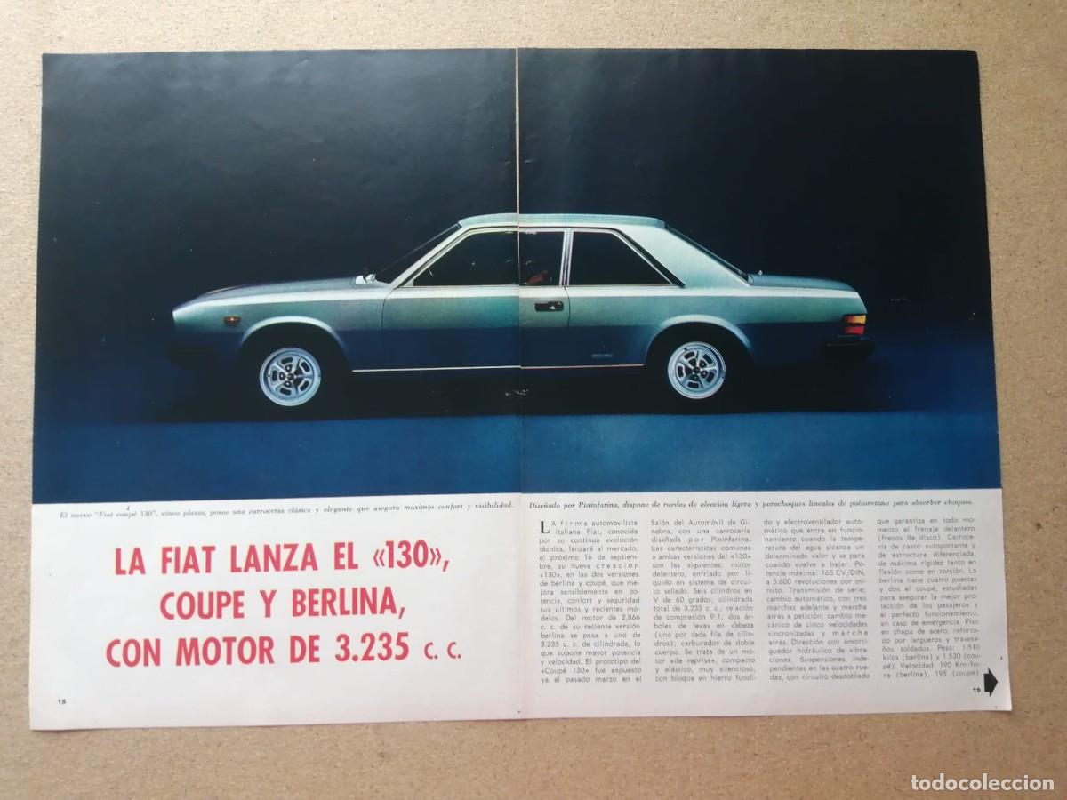 Otros art&iacute;culos de coleccionismo en papel: REPORTAJE. FIAT LANZA EL 130 COUPE Y BERLINA COM MOTOR DE 3235 c. c.
