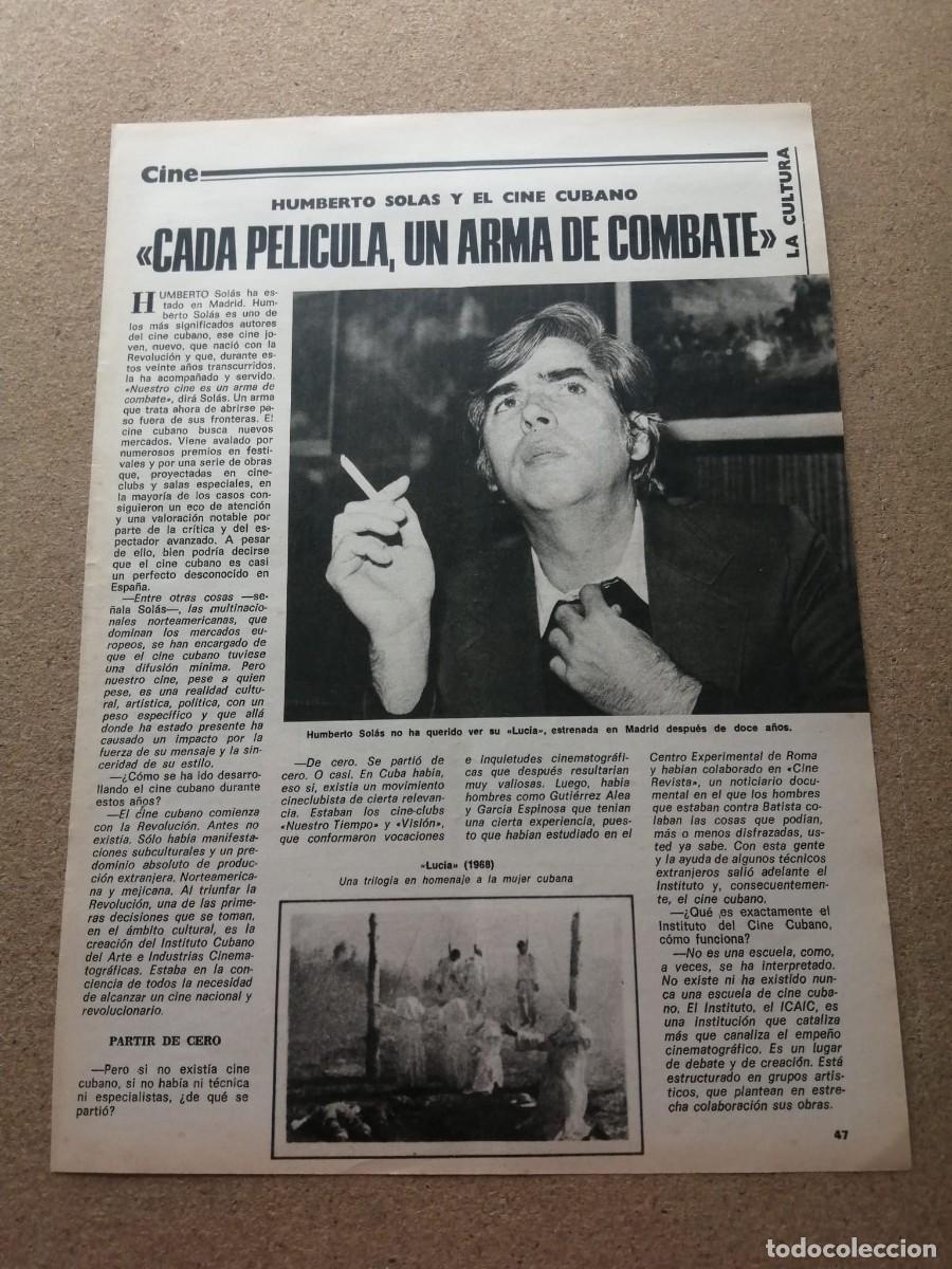 Otros art&iacute;culos de coleccionismo en papel: REPORTAJE. HUMBERTO SOLAS, CADA PELICULA UN ARMA DE COMBATE
