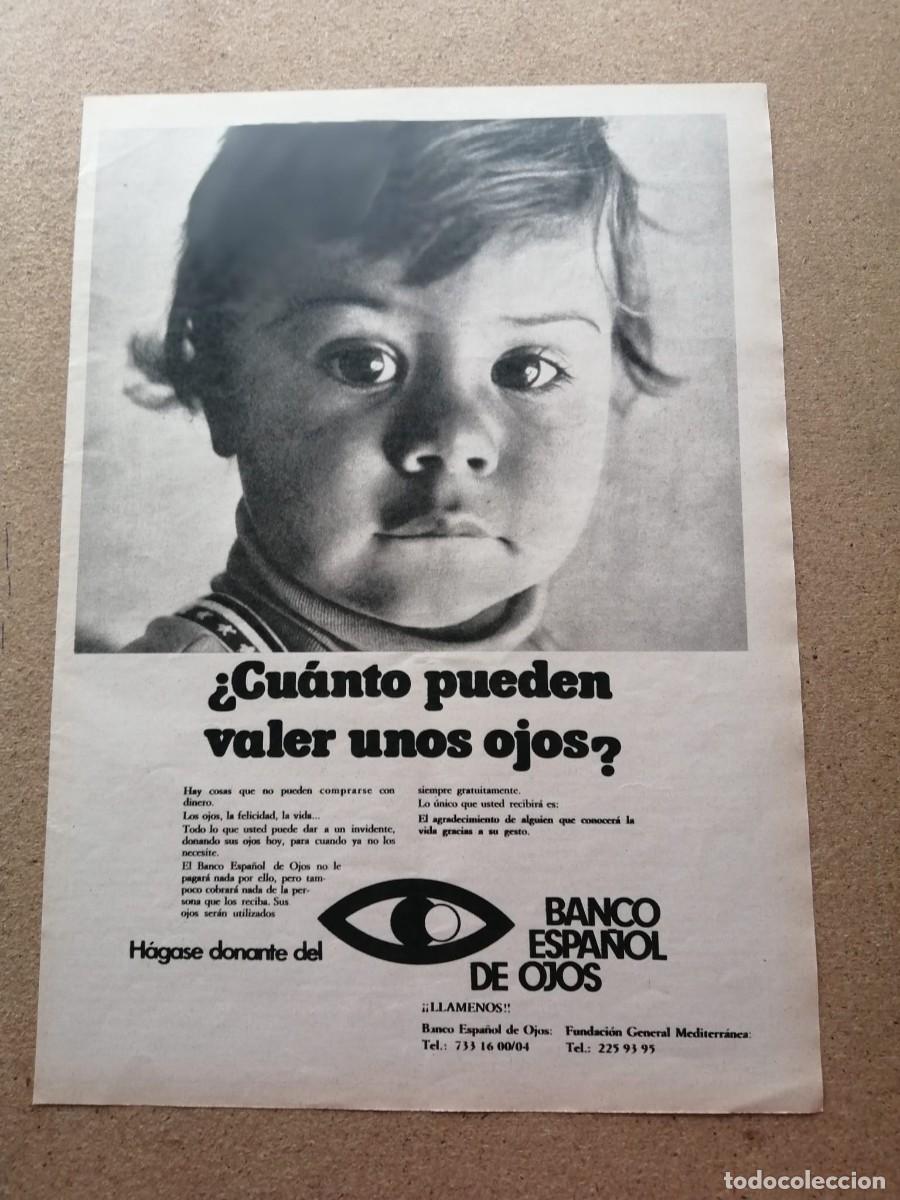 Otros art&iacute;culos de coleccionismo en papel: ANUNCIO. BANCO ESPA&Ntilde;OL DE OJOS