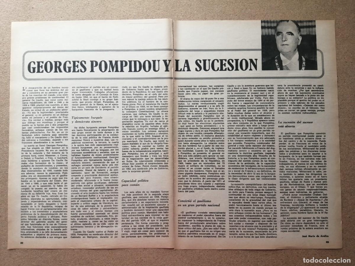Otros art&iacute;culos de coleccionismo en papel: REPORTAJE. GEORGES POMPIDOU Y LA SUCESION