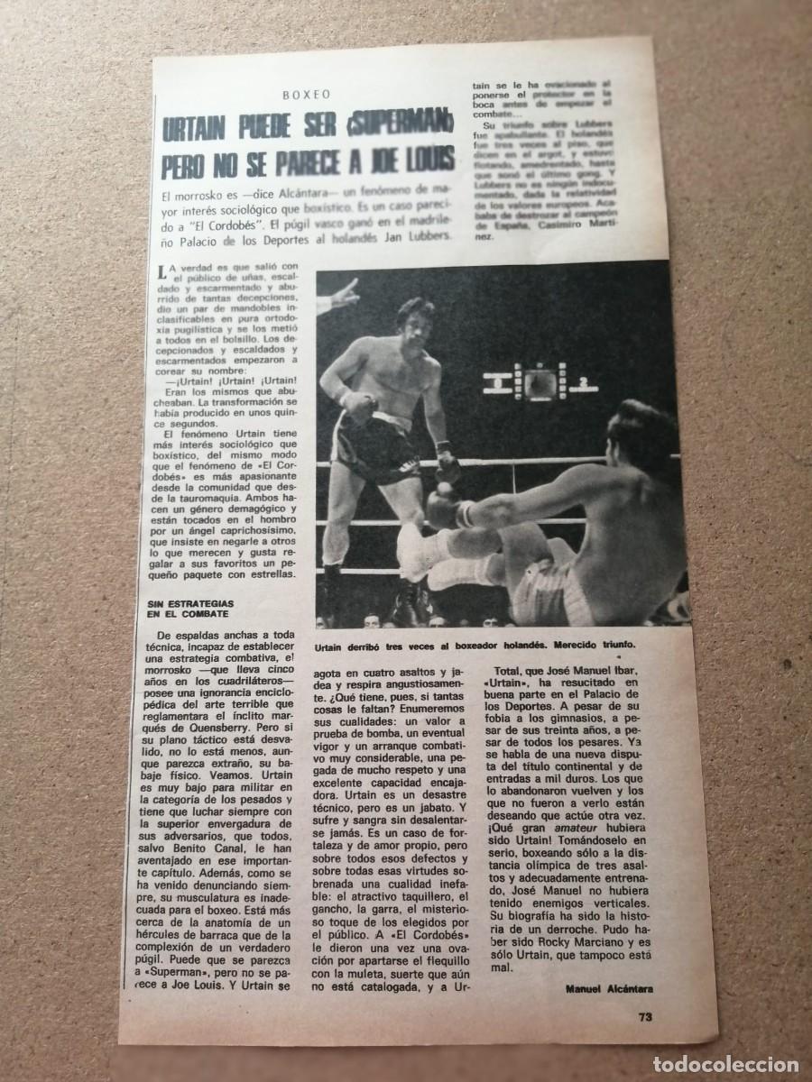 Otros art&iacute;culos de coleccionismo en papel: ARTICULO BOXEO. URTAIN PUEDE SER SUPERMAN, PERO NO SE PARECE A JOE LOUIS
